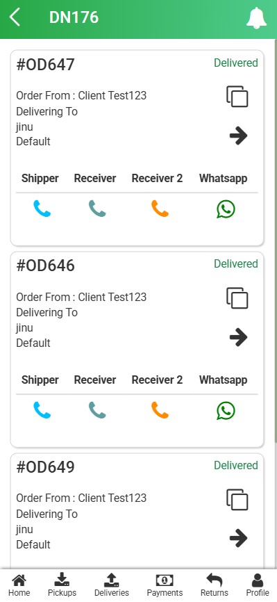 Rider Portal - Mobile Browser View